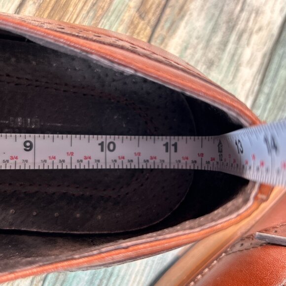 Stacy Adams Dickinson Oxford Dress Shoe Mens Sz 9.5M Shiny Brown Leather Cap Toe main image 5
